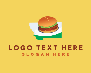 Sesame Bun - Montana Bison Burger logo design