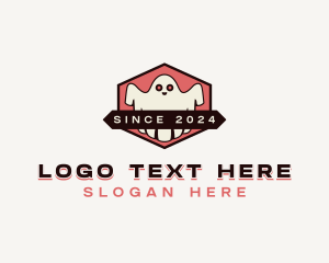 Emblem - Cartoon Haunted Ghost logo design