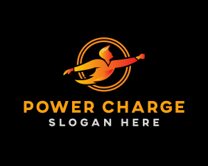 Power Thunder Human  logo design