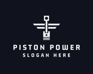 Piston - Mechanic Piston Wings logo design