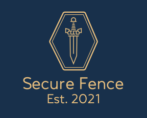 Fencing - Gold Minimalist Sword logo design