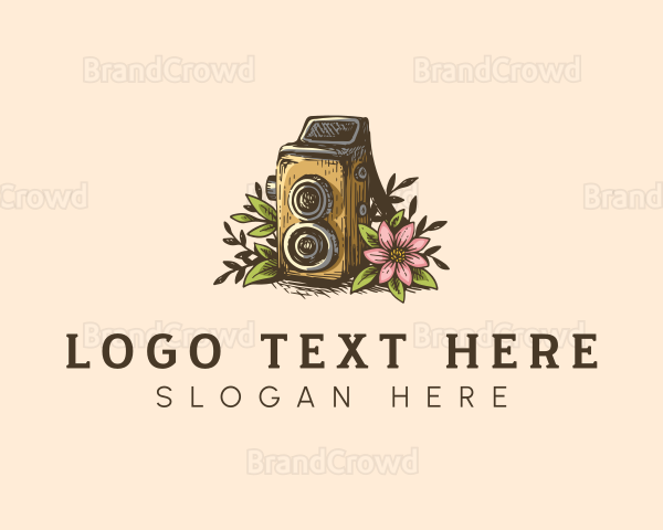 Video Camera Floral Logo