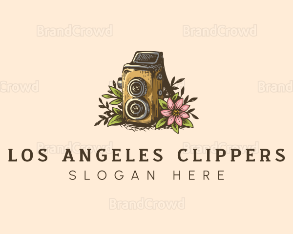 Video Camera Floral Logo