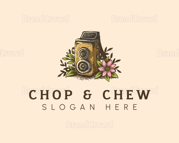 Video Camera Floral Logo