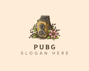 Video Camera Floral Logo