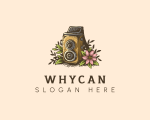 Video Camera Floral Logo