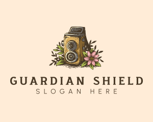 Video - Video Camera Floral logo design