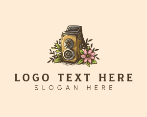 Lens - Video Camera Floral logo design