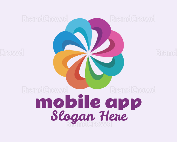 Colorful Flower Pinwheel Logo