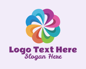 Colorful Flower Pinwheel Logo