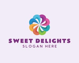 Colorful Flower Pinwheel logo design