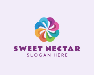 Colorful Flower Pinwheel logo design