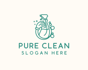 Disinfecting - Spray Mop Cleaner logo design