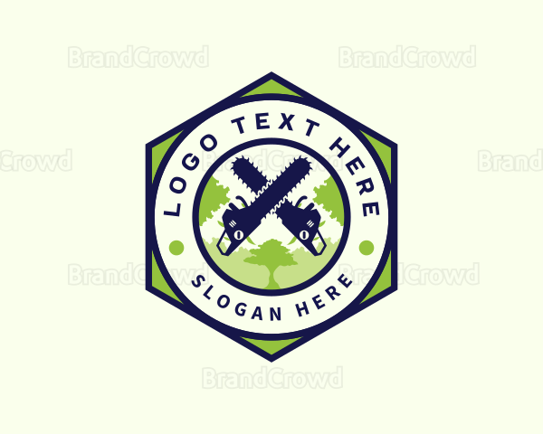 Chainsaw Tree Woodwork Logo