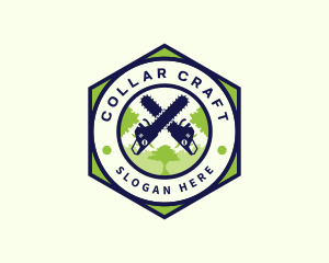 Chainsaw Tree Woodwork logo design