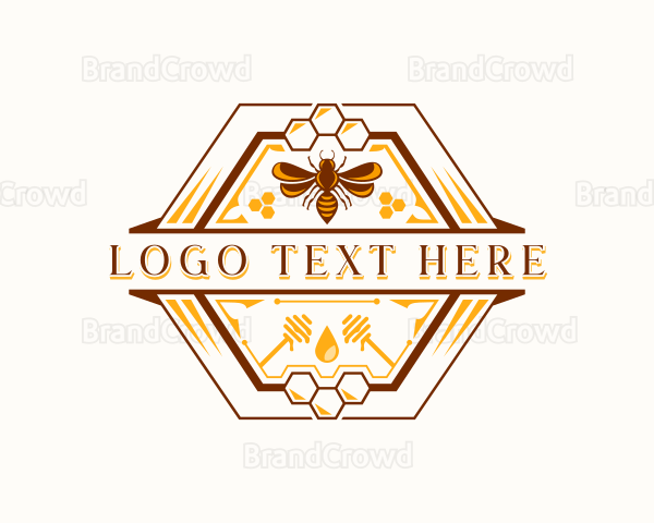 Natural Bee Wasp Honeycomb Logo