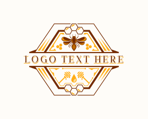 Apiary - Natural Bee Wasp Honeycomb logo design