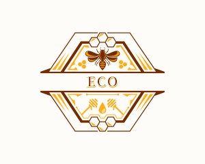 Natural Bee Wasp Honeycomb logo design
