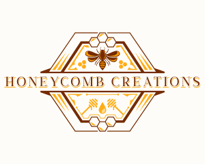 Natural Bee Wasp Honeycomb logo design