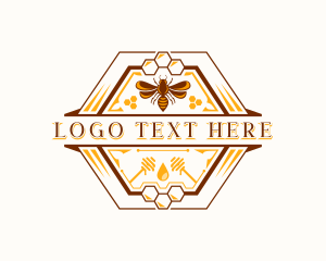 Natural Bee Wasp Honeycomb Logo