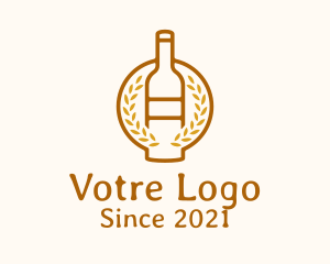 Wreath - Wheat Liquor Bottle logo design