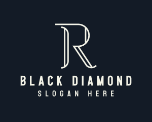 Black - Elegant Letter R logo design