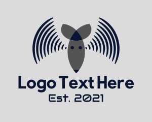 Telecommunications - Abstract Bat Sound Wave logo design