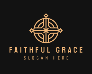 Religious - Golden Religious Cross logo design