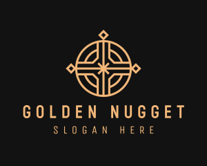 Golden Religious Cross logo design