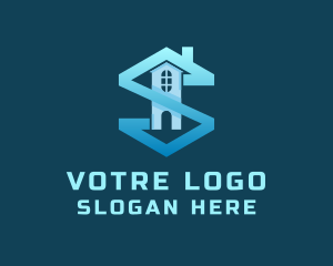 Property Developer - Blue Hexagon Letter S logo design