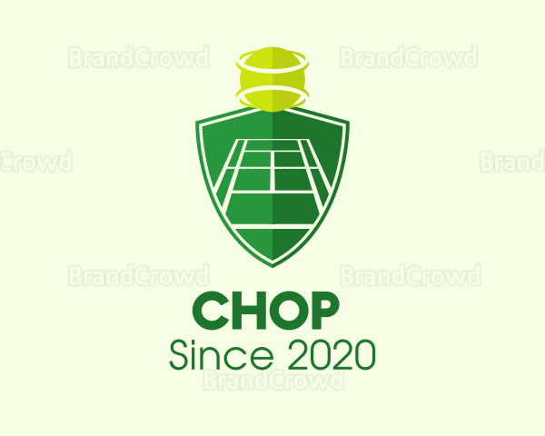 Green Tennis Court Shield Logo