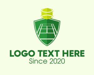Netball - Green Tennis Court Shield logo design