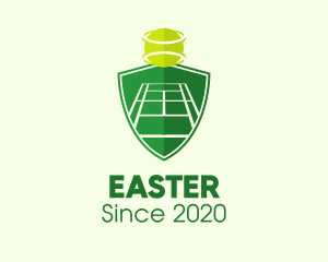 Professional Tennis Player - Green Tennis Court Shield logo design