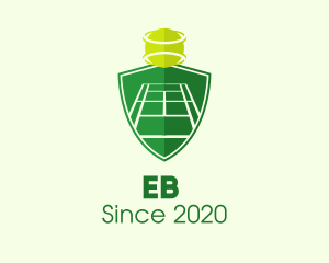 Ball - Green Tennis Court Shield logo design