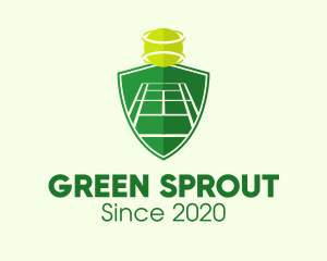 Green Tennis Court Shield logo design