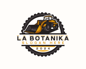 Bulldozer Construction Excavation Logo