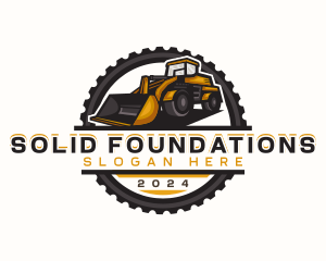 Bulldozer Construction Excavation Logo