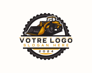 Bulldozer Construction Excavation Logo