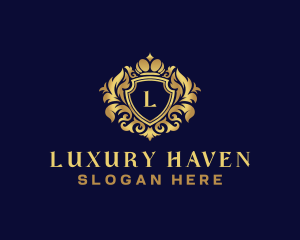 Expensive - Shield Luxury Crown logo design
