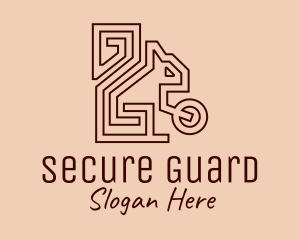 Brown Squirrel Line Art Logo