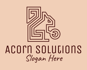 Brown Squirrel Line Art logo design