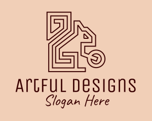 Brown Squirrel Line Art logo design