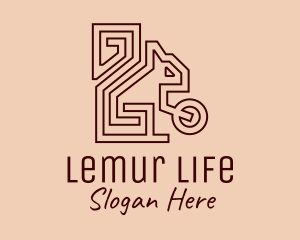 Lemur - Brown Squirrel Line Art logo design