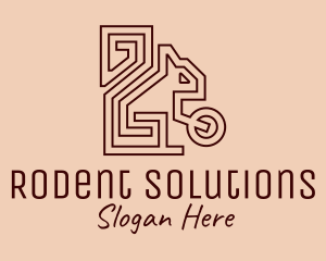 Brown Squirrel Line Art logo design