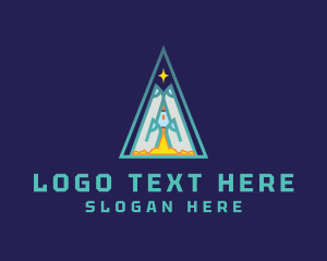 Outer Space - Praying Hand Rocket logo design