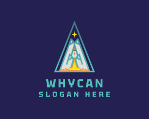 Spaceship - Praying Hand Rocket logo design