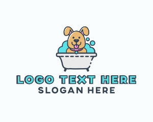 Cartoon - Dog Bubble Bath logo design