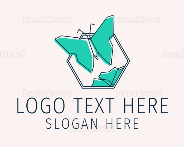 Geometric Butterfly Insect Logo