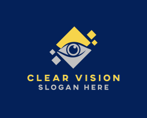 Optics - Diamond Eye Pixel logo design