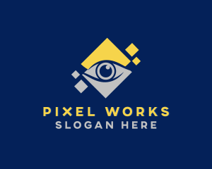 Pixel - Diamond Eye Pixel logo design